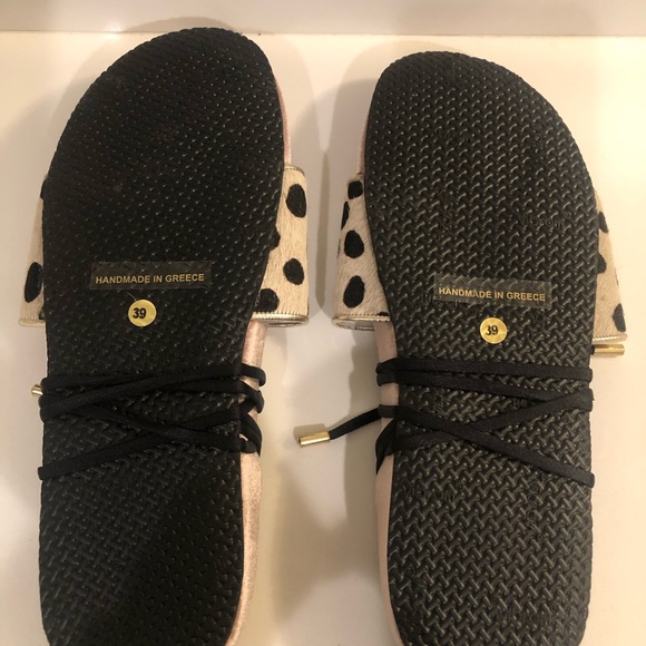 NW/OT Kheloni Leather Greek Slides Size 39 - Picture 2 of 3